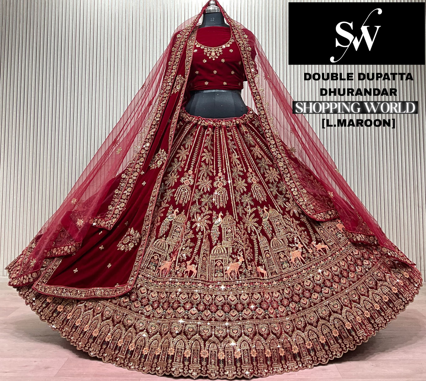 Rani Pink Peacoock Bridal Lehenga