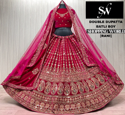 Rani Pink Peacock Bridal Lehenga