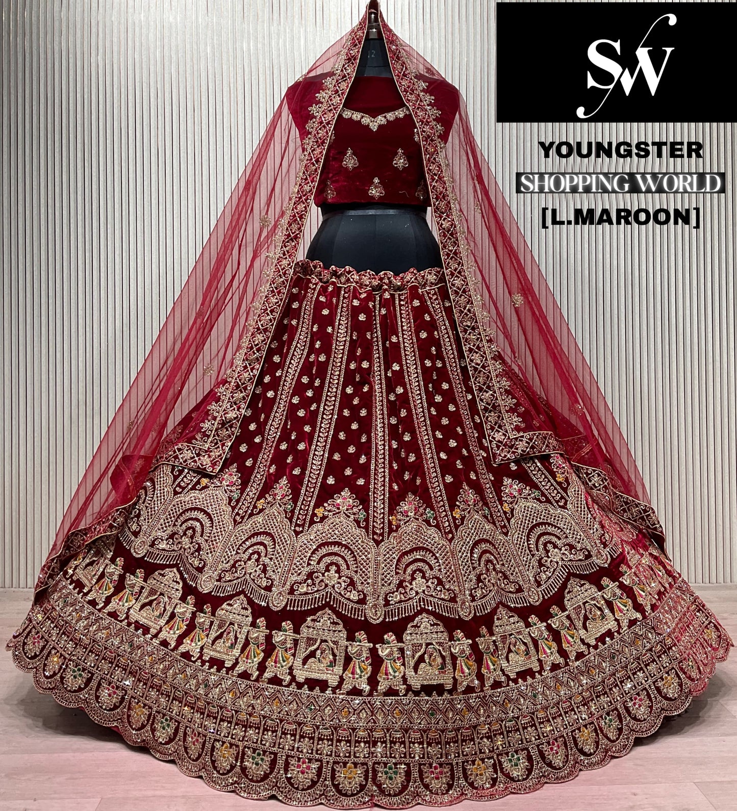 Light Maroon Bridal Lehenga