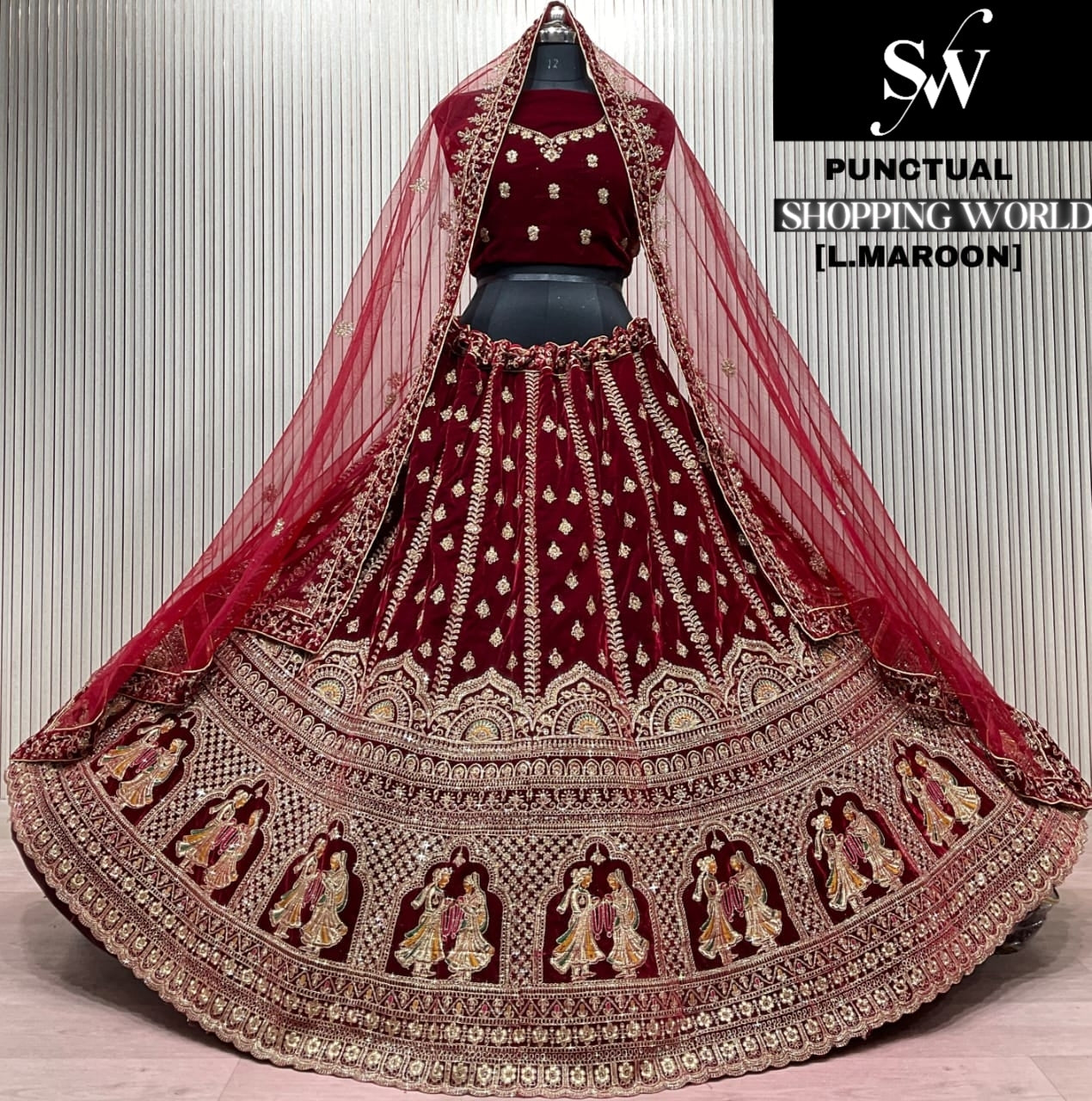 Light Maroon Bridal Lehenga