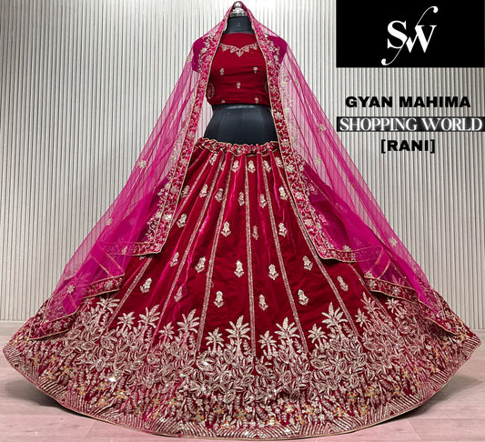 Dark Maroon Bridal Lehenga