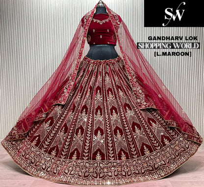 Dark Maroon Bridal Lehenga