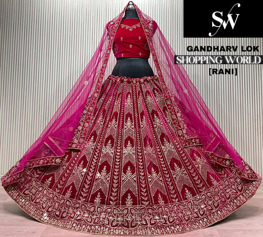 Dark Maroon Bridal Lehenga