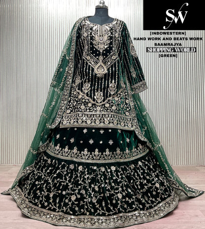 Green long Dress Farshi Gaharara Dress Special