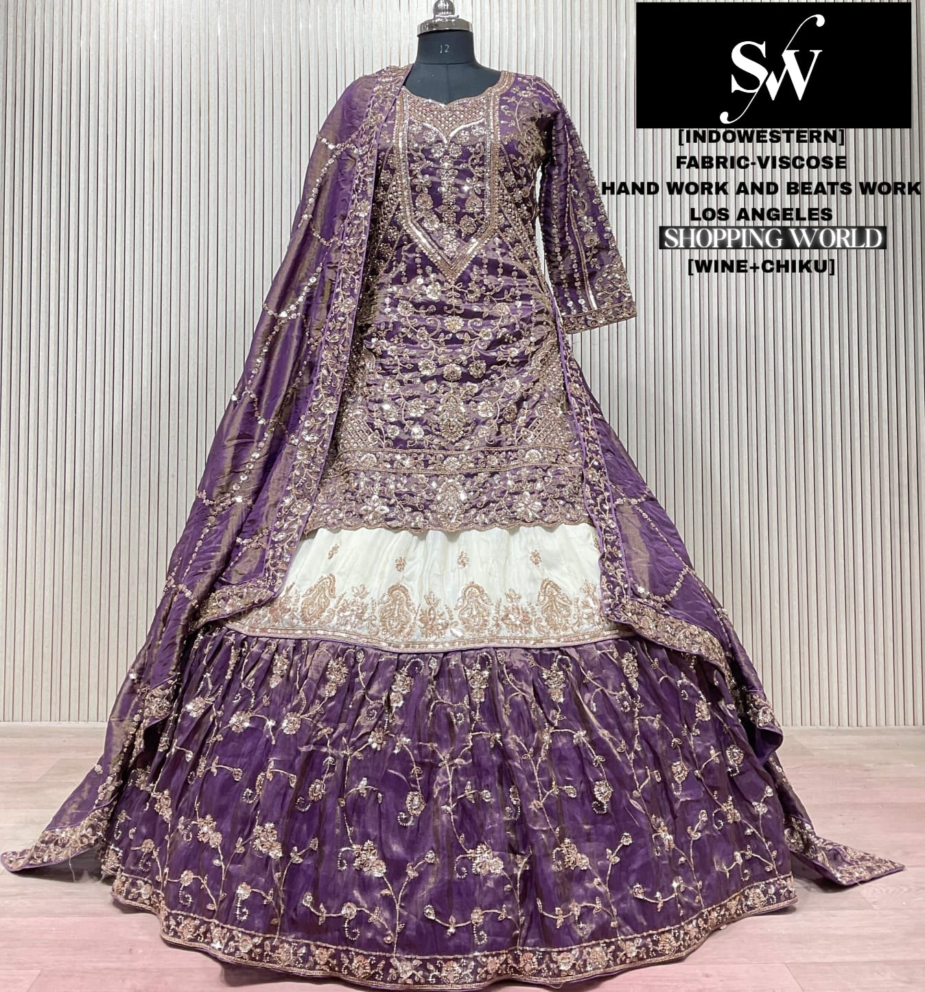 Coffee Golden long Dress Farshi Gaharara Dress Special