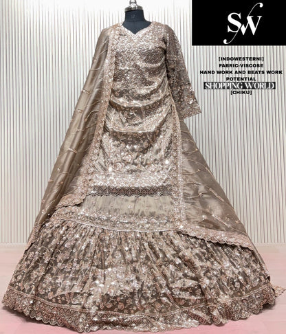 Rama Green Viscose Long Farshi Garara Dress Material Special