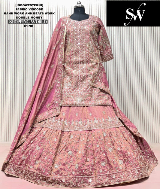 Sky Blue Viscose Long Farshi Garara Dress Material Special