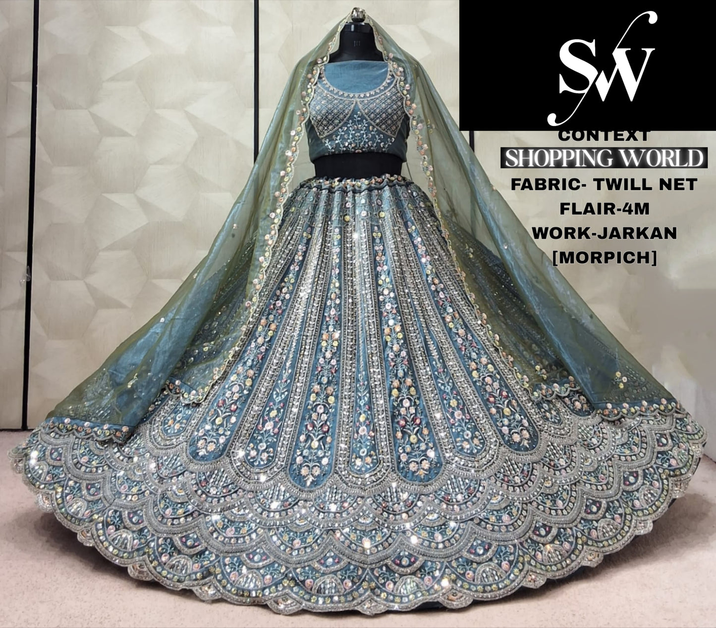 Pink Twill Net Lehenga