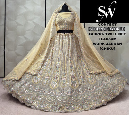 Pink Twill Net Lehenga