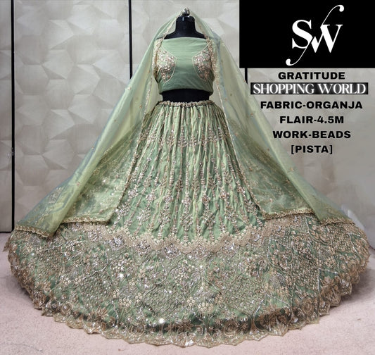 Pista Green Designer Lehenga