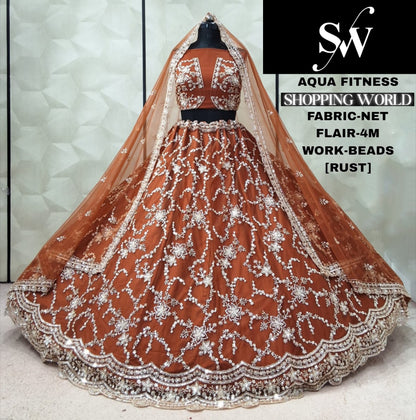 Wine Designer Net Lehenga