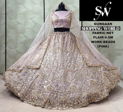 Chiku Golden Designer Net Lehenga