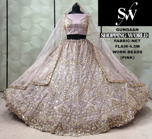 Pink Designer Net Lehenga