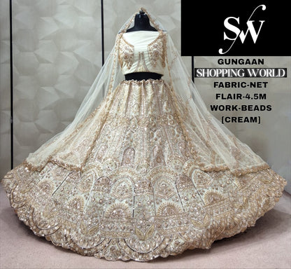 Chiku Golden Designer Net Lehenga