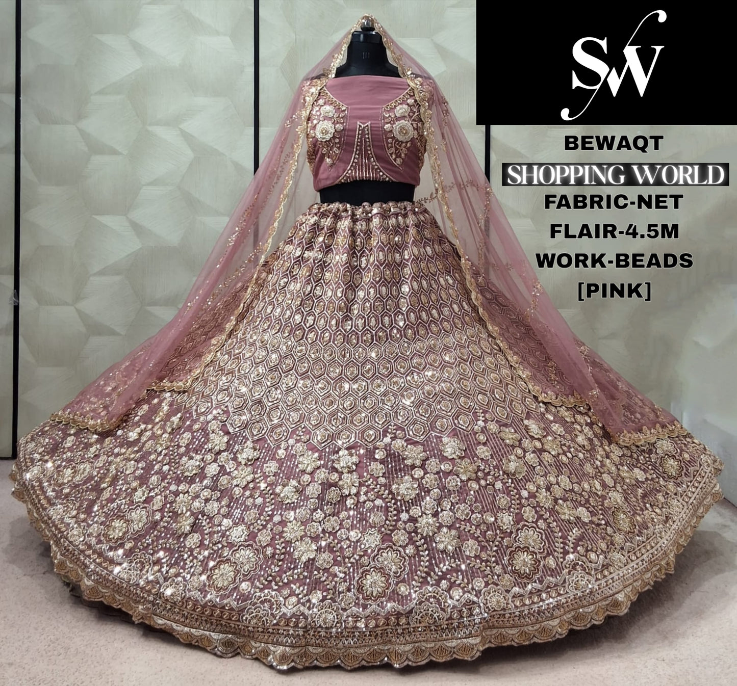 Chiku golden Net Lehenga