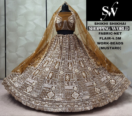 Morpich Blue Net Lehenga