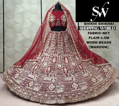 Mustard Net Lehenga