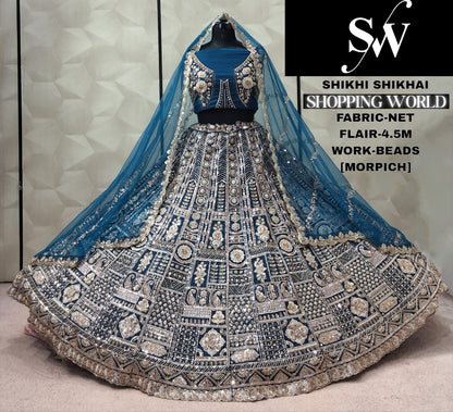 Mustard Net Lehenga