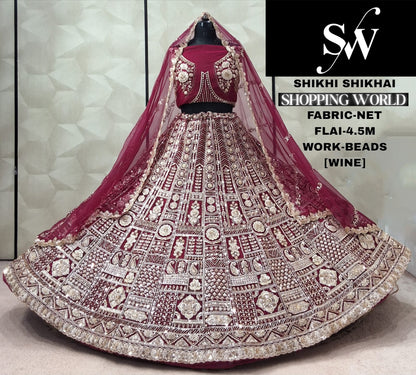 Mustard Net Lehenga