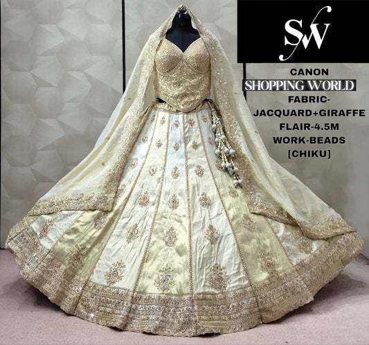 Chiku Golden Jacquard Giraffe Lehenga