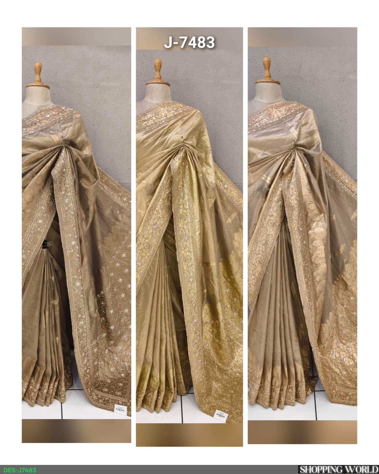 Golden Brown Designer Saree