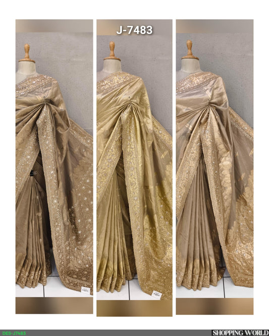 Golden Brown Designer Saree
