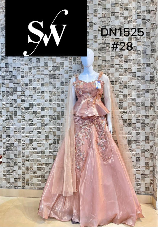 Pink Crop Top Lehenga