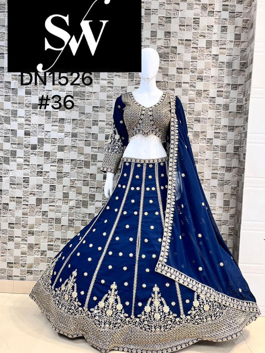 Black Crop Top Lehenga