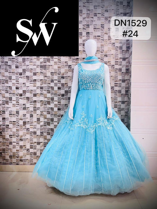 Sky Blue Designer Gown