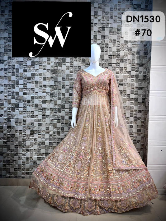 Golden long Dress Farshi Garara Dress Special