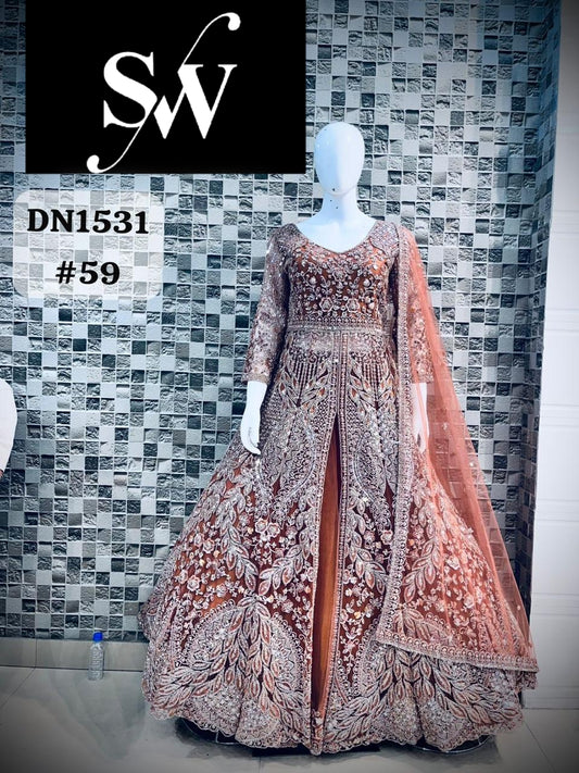 Peach Pink long Dress Farshi Garara Dress Special