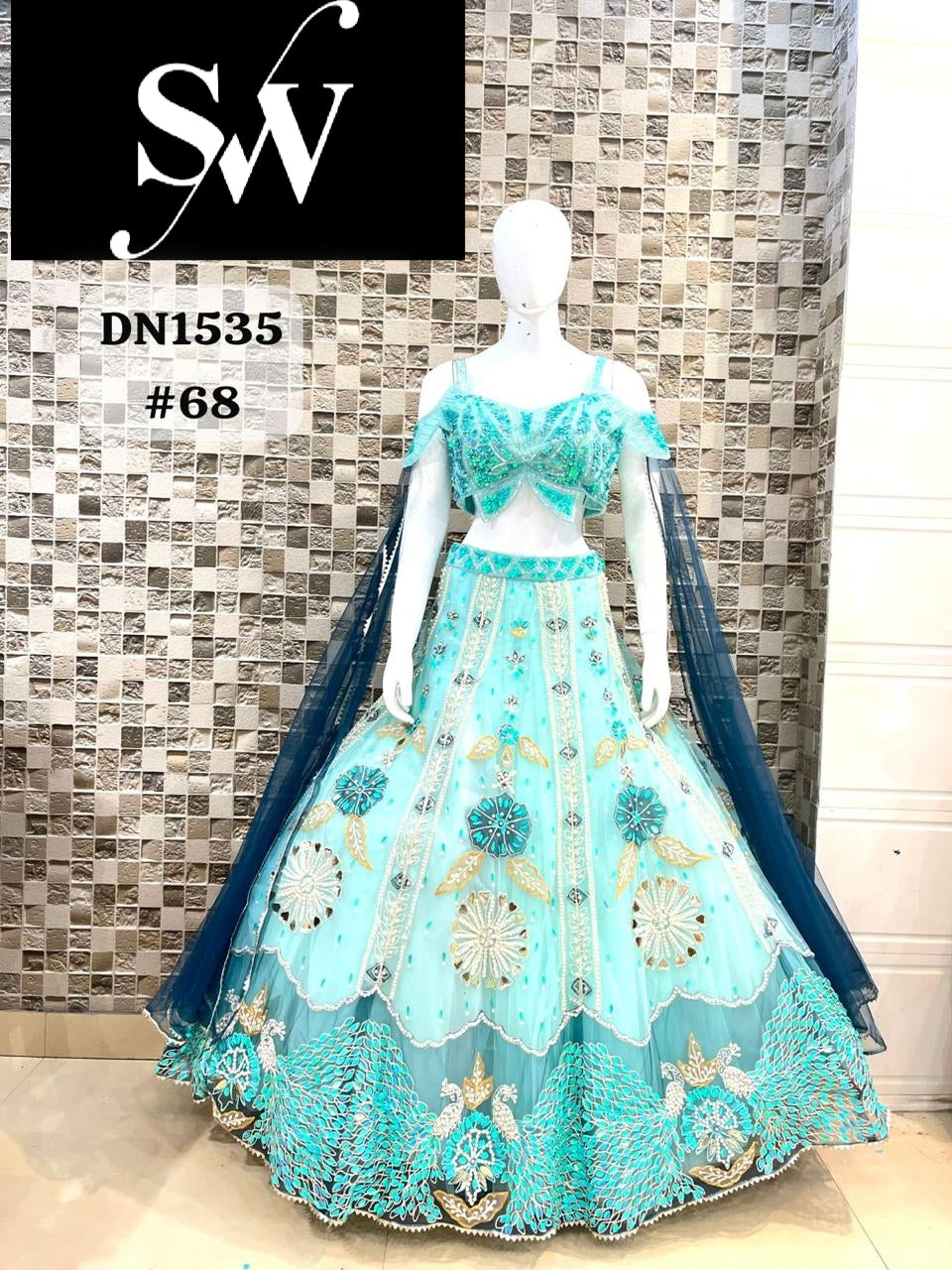 Blue Pdp Crop Top Lehenga
