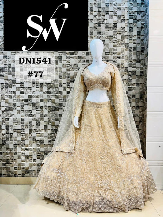 Golden On Golden Designer Monotone Pdp Crop Top Lehenga