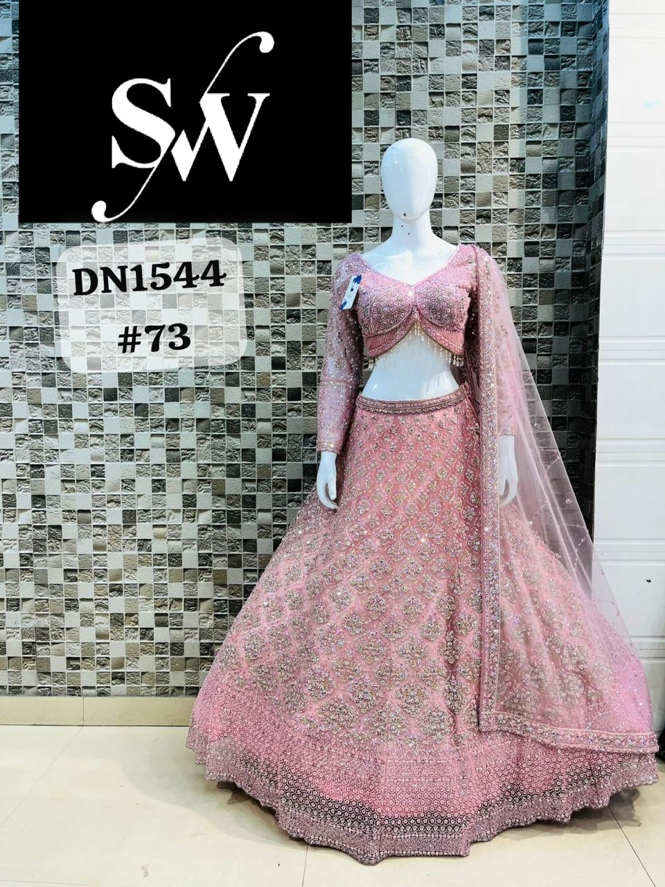 Pink Designer Pdp Crop Top Lehenga