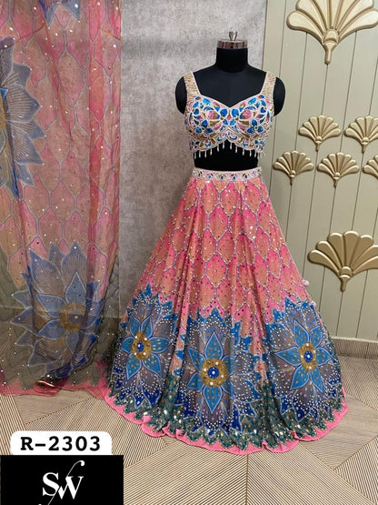 Baby Pink Pdp Crop Top Lehenga