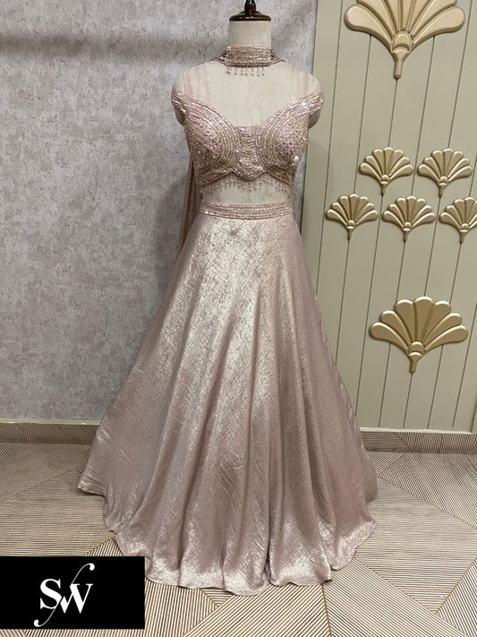 Baby Pink Crop Top Lehenga