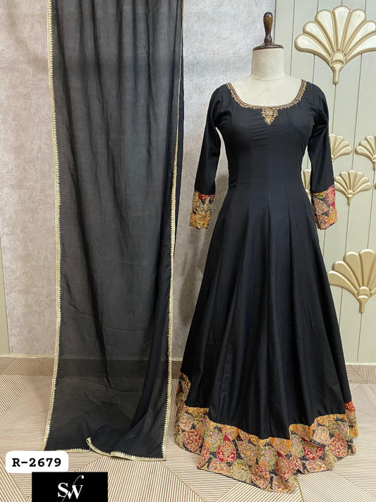 Black Farshi Garara Muslim Special Long Peplum Dress Lehenga