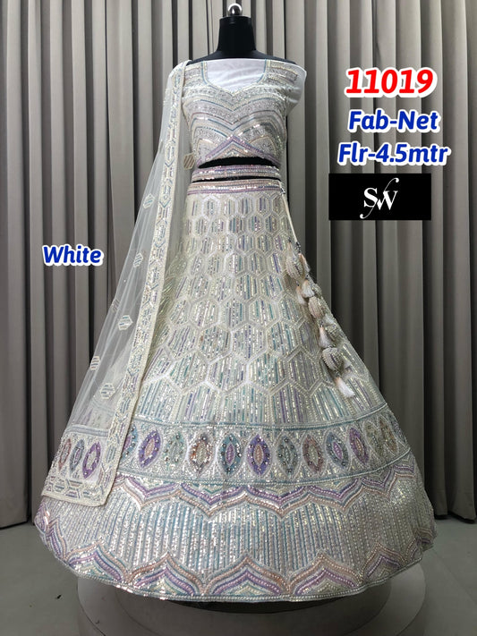 White Net Lehenga