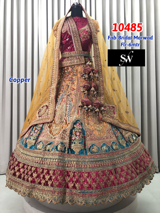 Mustard Marwadi Heavy Bridal Lehenga