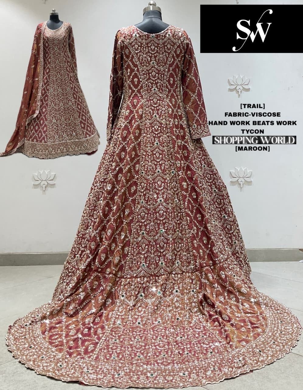 Blue Viscose long Dress Farshi Garara Dress Special