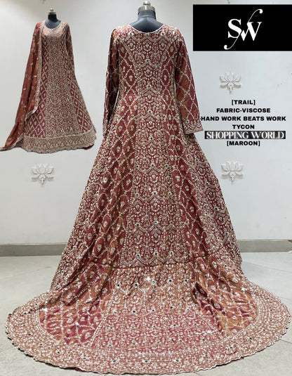 Blue Viscose long Dress Farshi Garara Dress Special