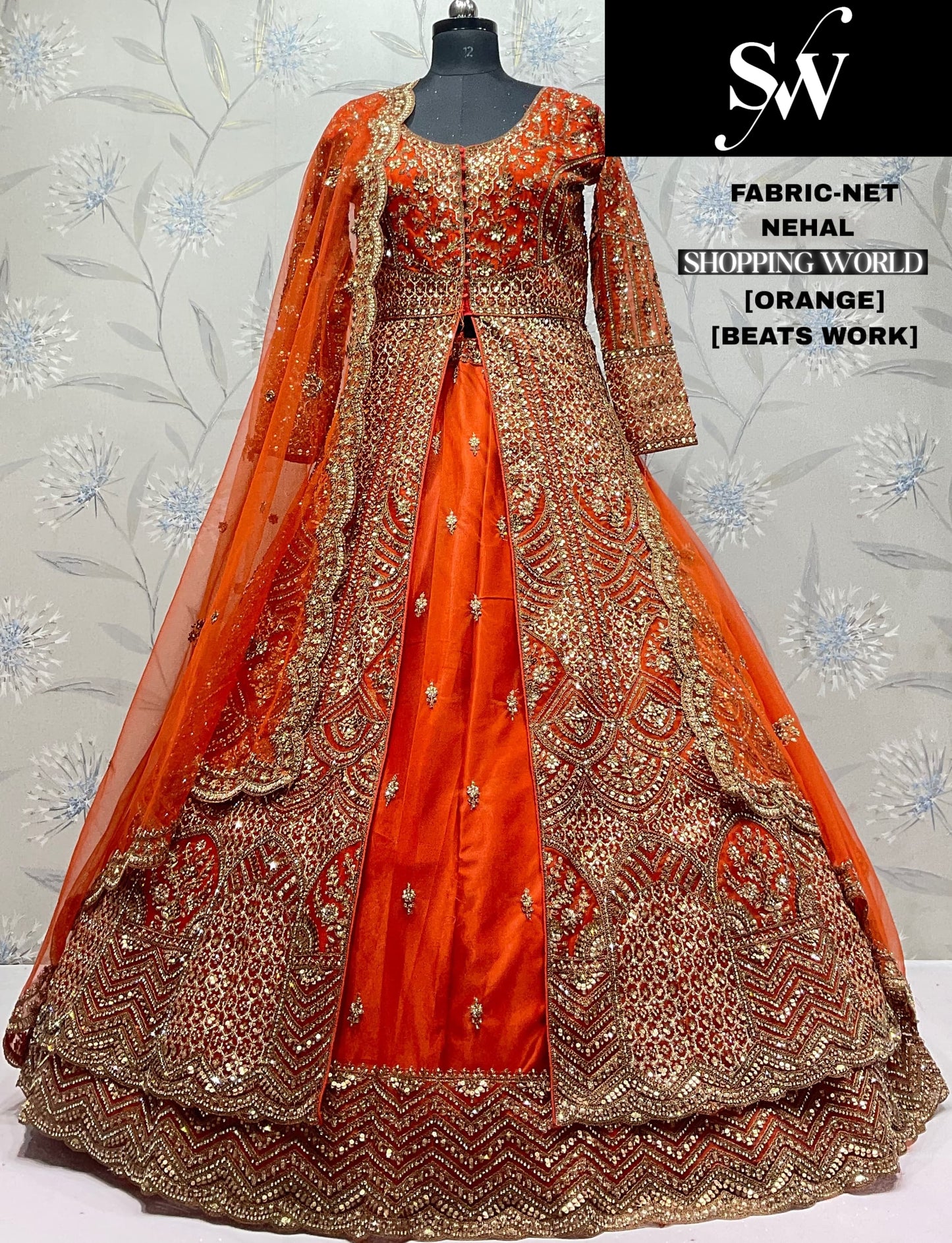 Golden Net long Dress Farshi Garara Dress Special
