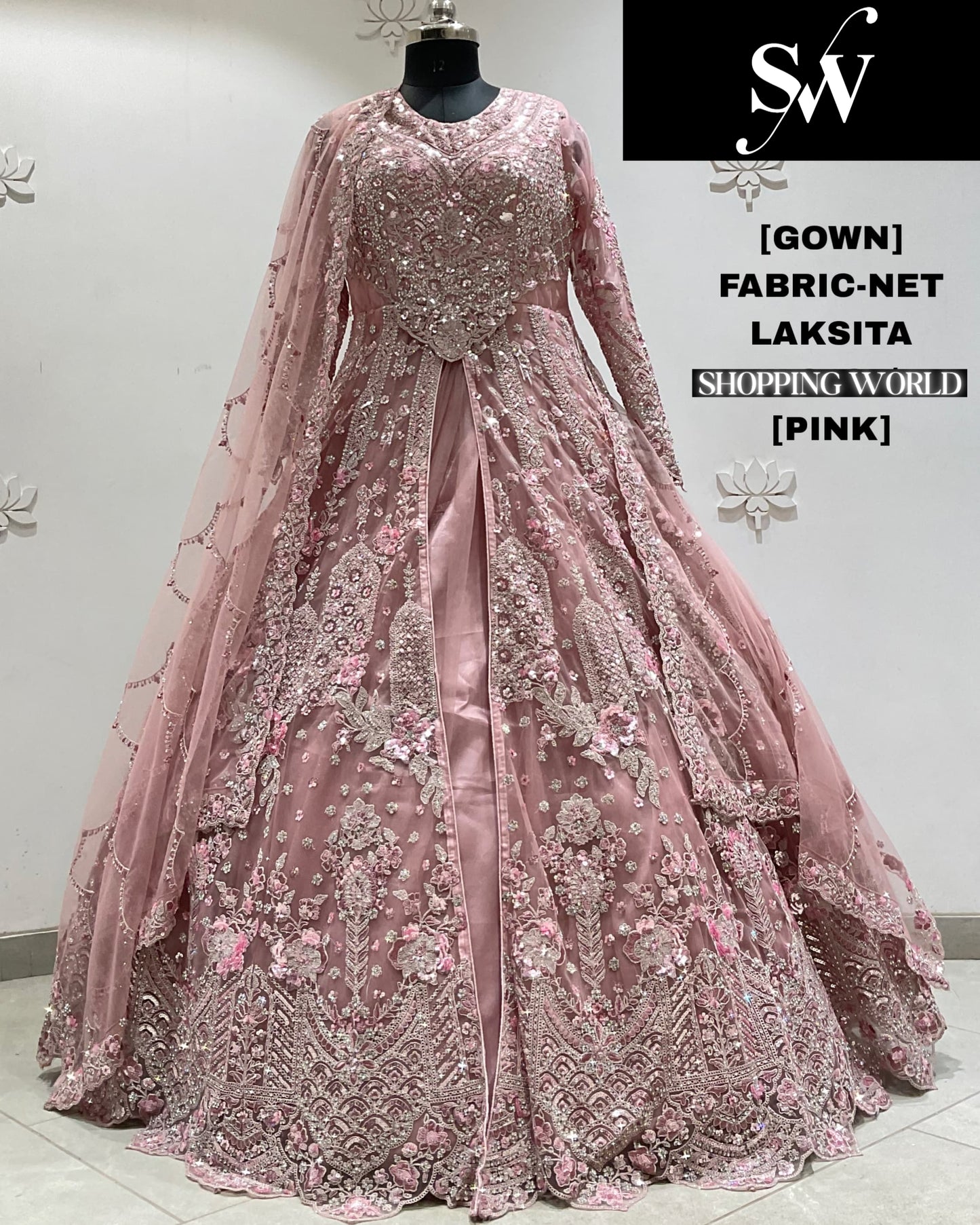 Pink Net Gown