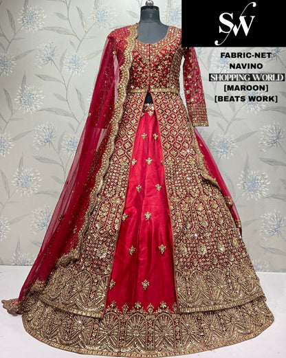 Wine Net long Dress Farshi Garara Dress Special