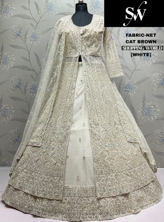 White Net long Dress Farshi Garara Dress Special