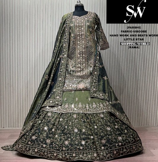 Maroon Viscose long Dress Farshi Garara Dress Special