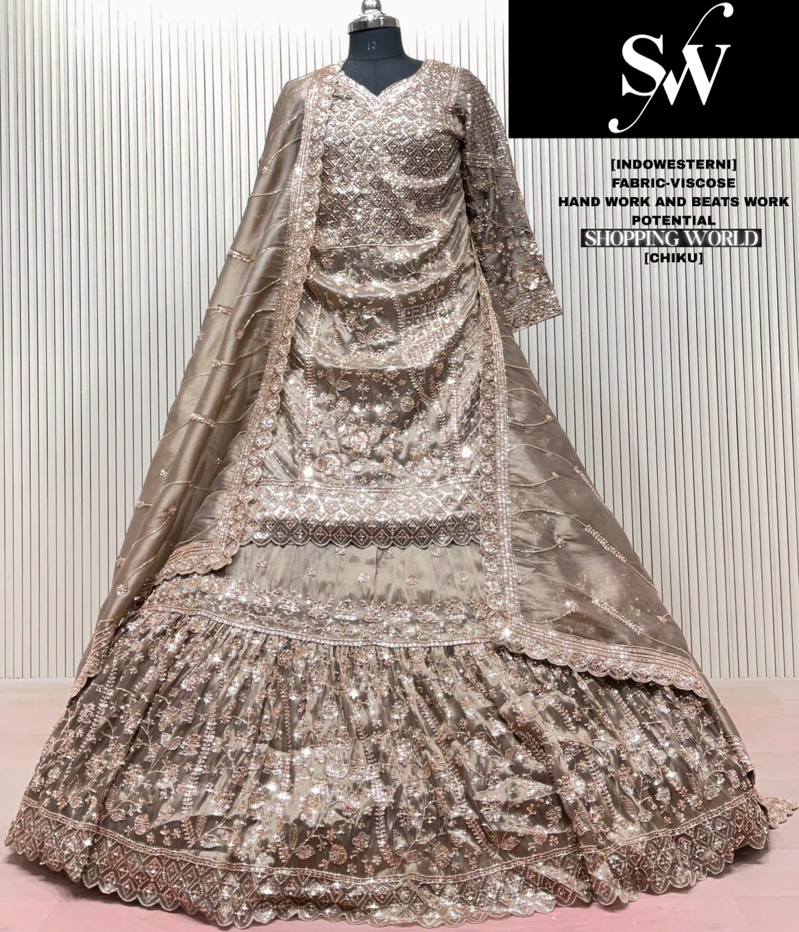Golden Viscose long Dress Farshi Garara Dress Special