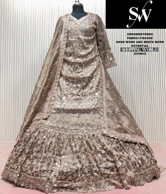 Golden Viscose long Dress Farshi Garara Dress Special
