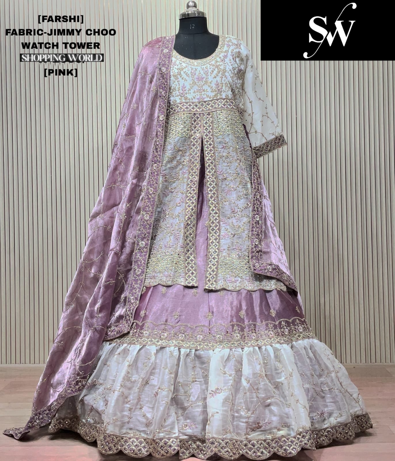 Pink Jimmy Choo long Dress Farshi Garara Dress Special