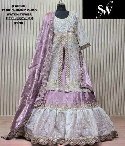 Pink Jimmy Choo long Dress Farshi Garara Dress Special